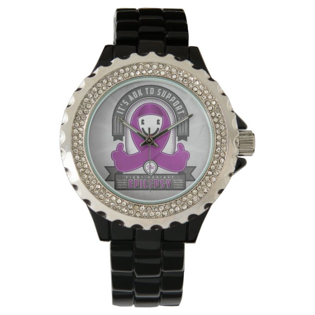 Epilepsie - Het is AOK Retro Charity Lint - Kijk Horloge (Voorkant)