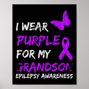 Epilepsie Ik Draag Paars Voor Mijn Kleinzoon Lint Poster