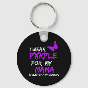 Epilepsie Ik Draag Paars voor mijn mama lint Sleutelhanger