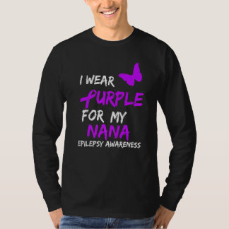 Epilepsie Ik Draag Paars voor mijn Nana-lint T-shirt
