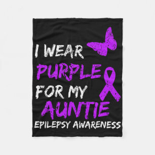 Epilepsie Ik Draag Paars Voor Mijn Tante Lint 1 Fleece Deken