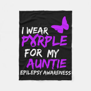 Epilepsie Ik Draag Paars Voor Mijn Tante Lint  Fleece Deken
