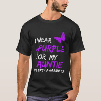 Epilepsie Ik Draag Paars Voor Mijn Tante Lint T-shirt