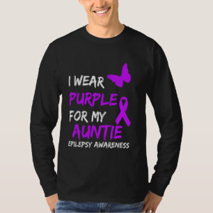 Epilepsie Ik Draag Paars voor mijn tante Ribbon T-shirt