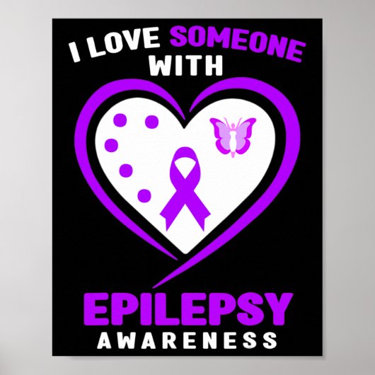 Epilepsie - Ik hou van iemand met epilepsiebewustz Poster (Voorkant)