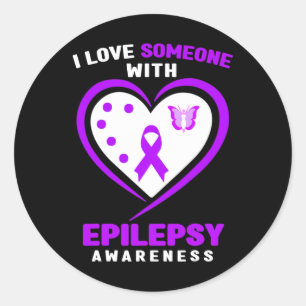Epilepsie - Ik hou van iemand met epilepsiebewustz Ronde Sticker