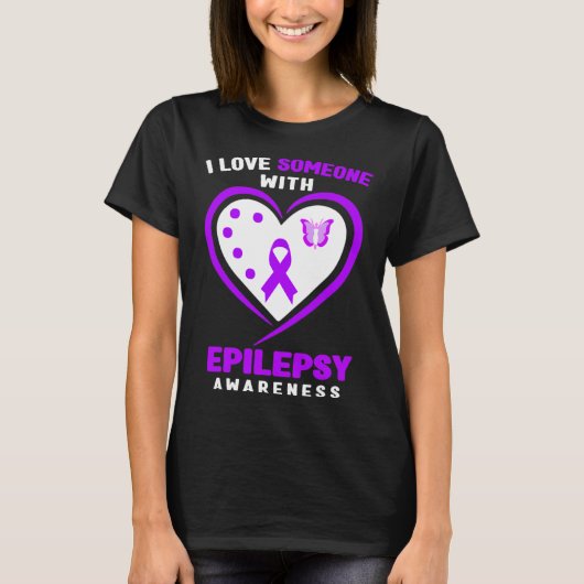 Epilepsie - Ik hou van iemand met epilepsiebewustz T-shirt (Voorkant)