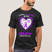 Epilepsie Ik hou van iemand met epilepsiebewustzij T-shirt (Voorkant)