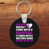 Epilepsie is een moeder die nooit het Paarse lint Sleutelhanger (Voorkant)