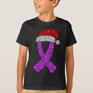 Epilepsie Kerstmuts Paarse Bewustzijnslint Aanval T-shirt