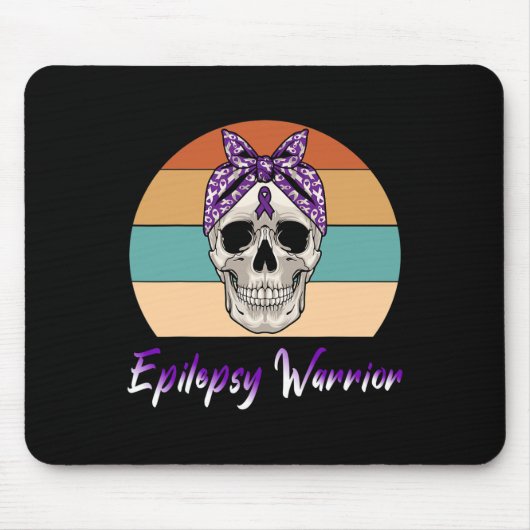 Epilepsie krijger schedel Paarse linten epile Muismat (Voorkant)