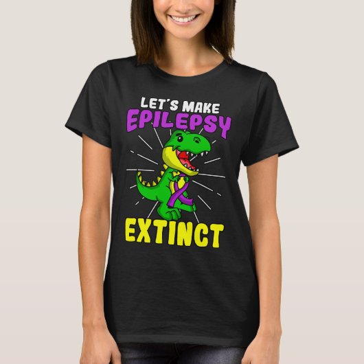 Epilepsie krijger uitgestorven epileptische dinosa t-shirt (Voorkant)