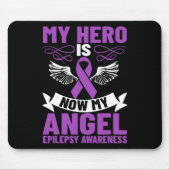 Epilepsie lint Mijn held is nu mijn engel epilepsi Muismat (Voorkant)