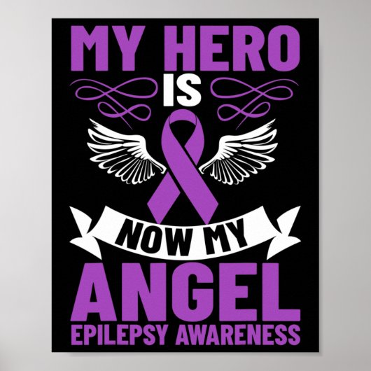 Epilepsie Lint Mijn Held Is Nu Mijn Engel Epilepsi Poster (Voorkant)