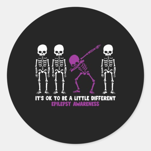 Epilepsie moeder warrior awareness paarse hallowee ronde sticker (Voorkant)