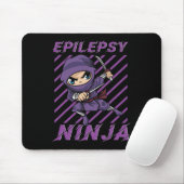 Epilepsie Ninja Paarse lint Epileptische aanvallen Muismat (Met muis)