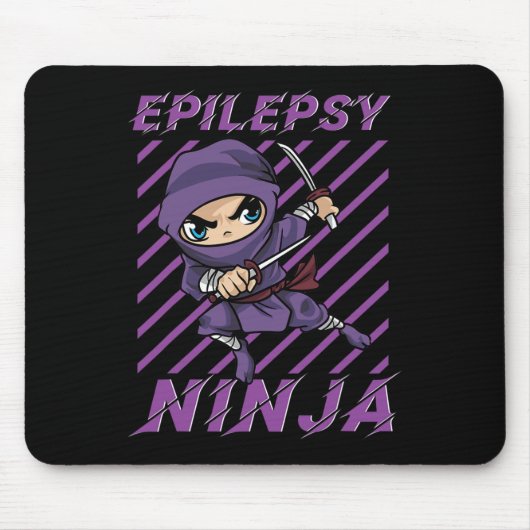 Epilepsie Ninja Paarse lint Epileptische aanvallen Muismat (Voorkant)