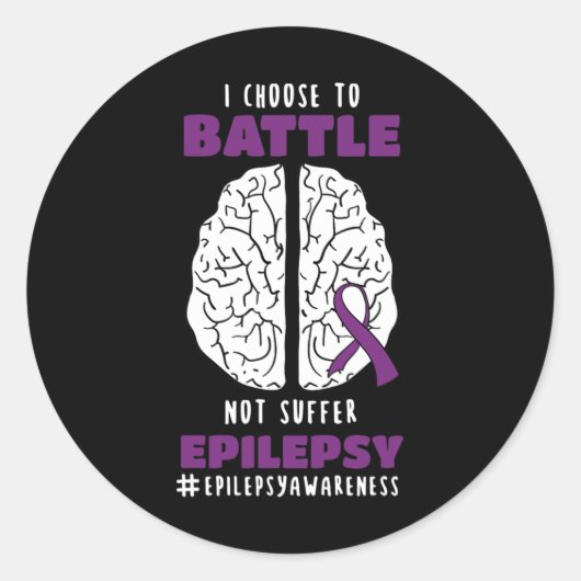 Epilepsie Paars Epileptisch Brain Day Epilepsie Ronde Sticker (Voorkant)