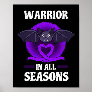Epilepsie Paarse Bewustzijnslint Warrior Bat Hallo Poster