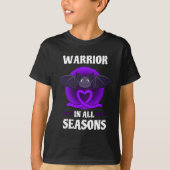 Epilepsie Paarse Bewustzijnslint Warrior Bat Hallo T-shirt (Voorkant)