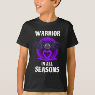 Epilepsie Paarse Bewustzijnslint Warrior Bat Hallo T-shirt