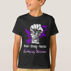 Epilepsie Strijder Paarse lint Epilepsie Su T-shirt