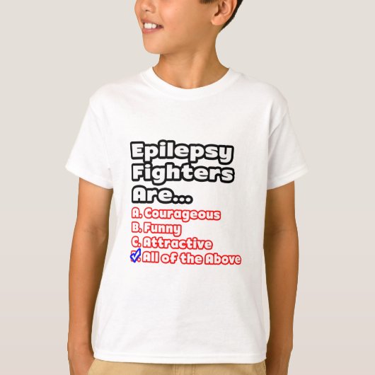 Epilepsie Strijder Quiz T-shirt (Voorkant)