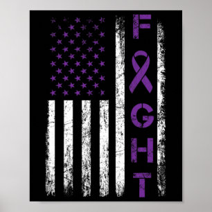 Epilepsie Strijder Usa Vlag - Vecht Tegen Epilepsi Poster