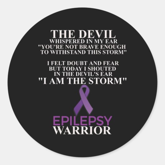 Epilepsie Warrior Awareness Christelijk Faith Ronde Sticker (Voorkant)