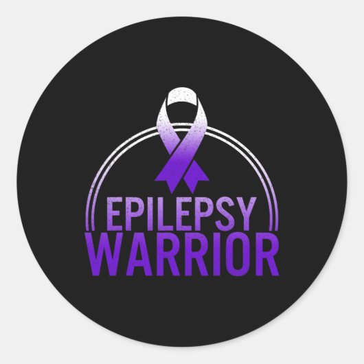Epilepsie Warrior Awareness Convulsieondersteuning Ronde Sticker (Voorkant)