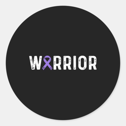 Epilepsie Warrior Awareness Paarse lint Mannen en Ronde Sticker (Voorkant)
