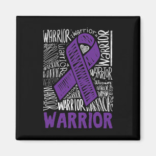 Epilepsie Warrior Family Support Gift Paarse lint Magneet
