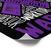 Epilepsie Warrior Family Support Gift Paarse lint Poster (Hoek)