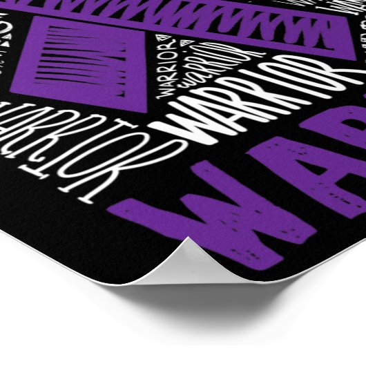 Epilepsie Warrior Family Support Gift Paarse lint Poster (Hoek)