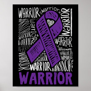 Epilepsie Warrior Family Support Gift Paarse lint Poster