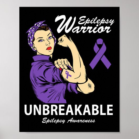 Epilepsie Warrior Onbreekbare Epilepsie Bewustzijn Poster (Voorkant)