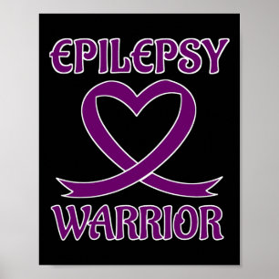 Epilepsie Warrior Paarse Heart Ribbon Awareness Poster