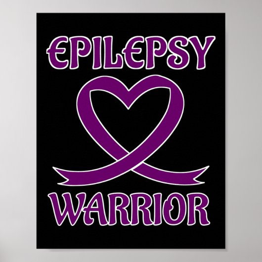 Epilepsie Warrior Paarse Heart Ribbon Awareness Poster (Voorkant)