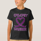 Epilepsie Warrior Paarse Heart Ribbon Awareness T-shirt (Voorkant)