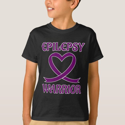 Epilepsie Warrior Paarse Heart Ribbon Awareness T-shirt (Voorkant)