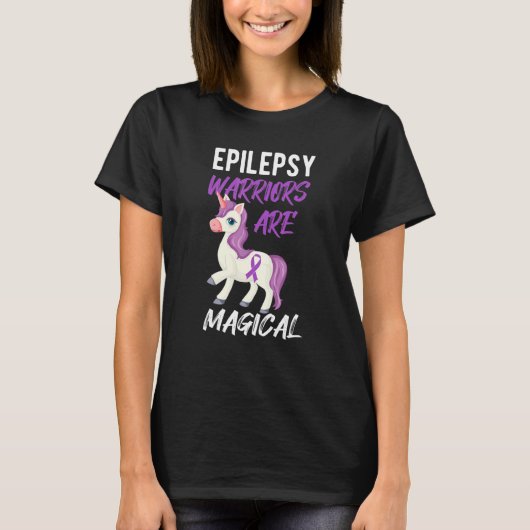 Epilepsie Warrior Quote Paarse lint Epileptische U T-shirt (Voorkant)