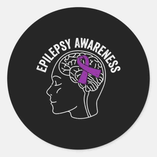 Epilepsiebewustzijn 5 ronde sticker (Voorkant)