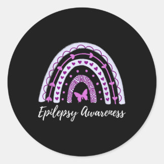 Epilepsiebewustzijn Boho Rainbow Ronde Sticker