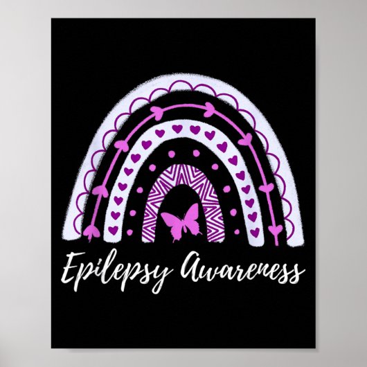 Epilepsiebewustzijn Boho Regenboog Poster (Voorkant)