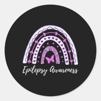 Epilepsiebewustzijn Boho Regenboog Ronde Sticker
