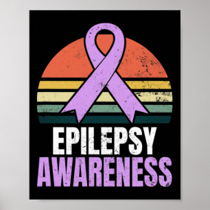 Epilepsiebewustzijn Design Vintage Retro Zonsonder Poster