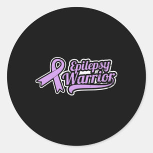 Epilepsiebewustzijn Design Warrior Cadeau Ronde Sticker