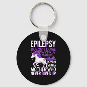 Epilepsiebewustzijn Eenhoorn Paarse lint Insult D Sleutelhanger