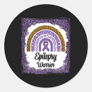 Epilepsiebewustzijn Gebleekte Regenboog Luipaard P Ronde Sticker