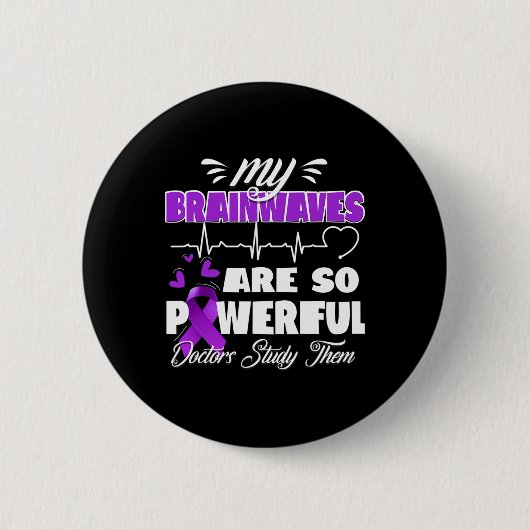 Epilepsiebewustzijn Hersen Golven Epileptische Kri Ronde Button 5,7 Cm (Voorkant)